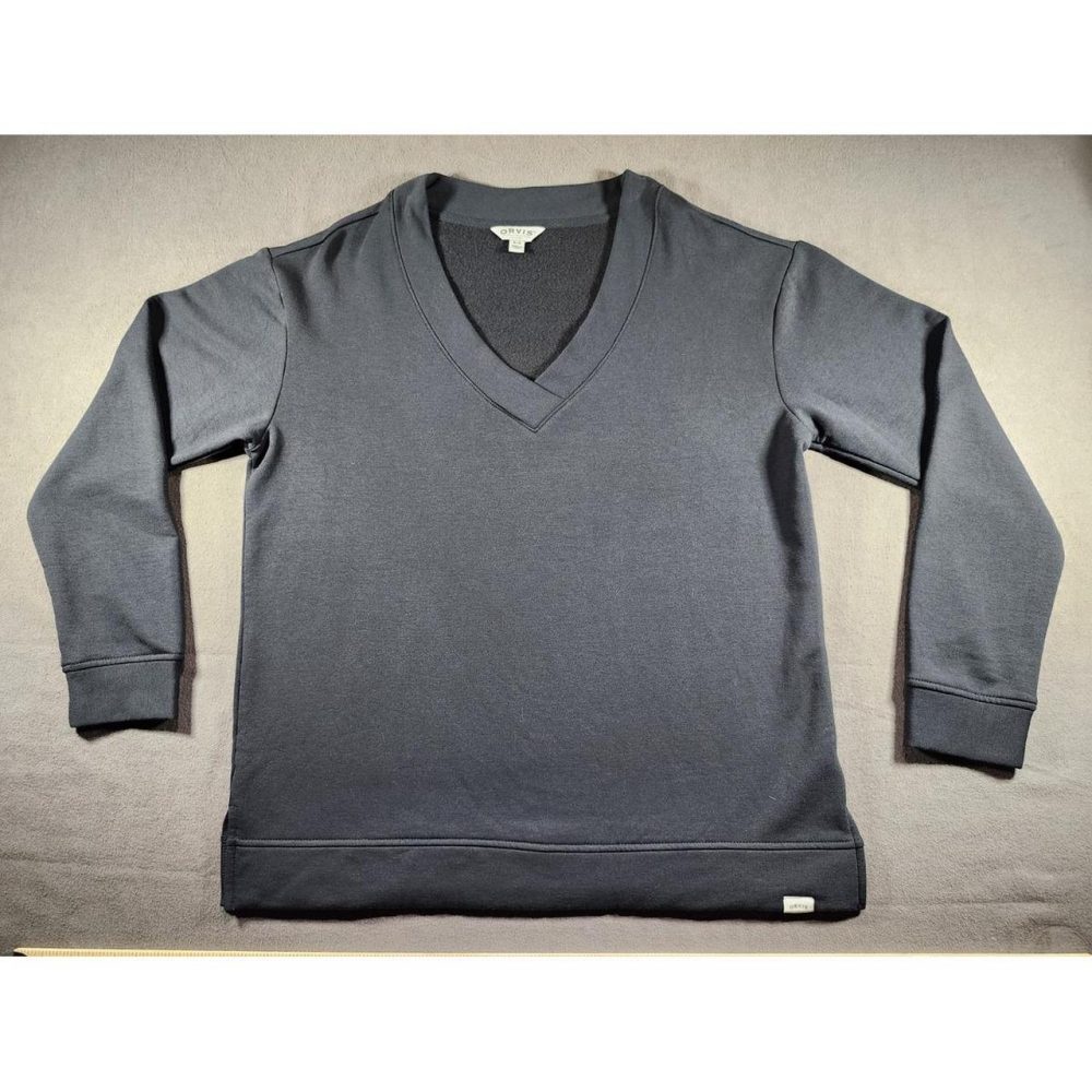 Orvis Mens Never Worn Black Pullover Sweater, Size M, Fleece-Super Soft 0148